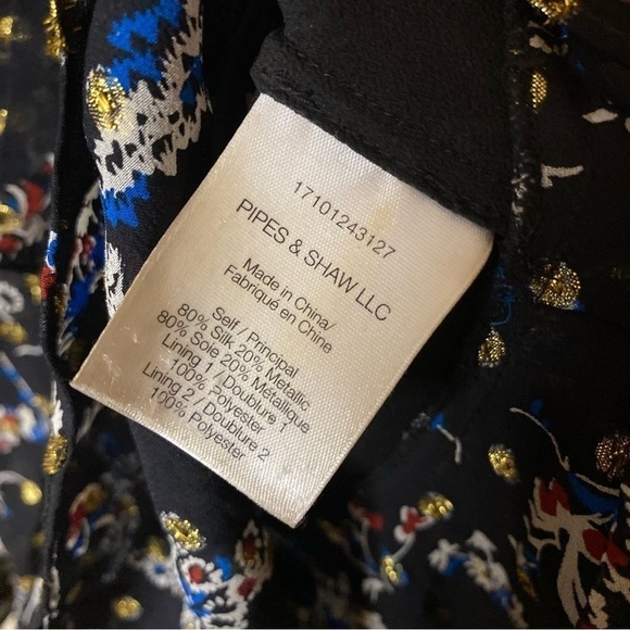 VERONICA BEARD Cella Silk Midi Skirt Floral Metallic - Picture 9 of 9